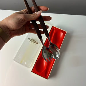 Salatbesteck Teak von Skaugum aus Norwegen