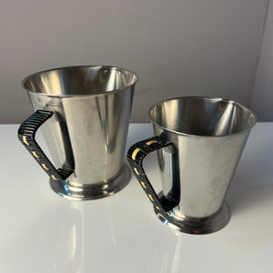 Set: 2x Kanne Edelstahl mit Webgriff aus Dänemark