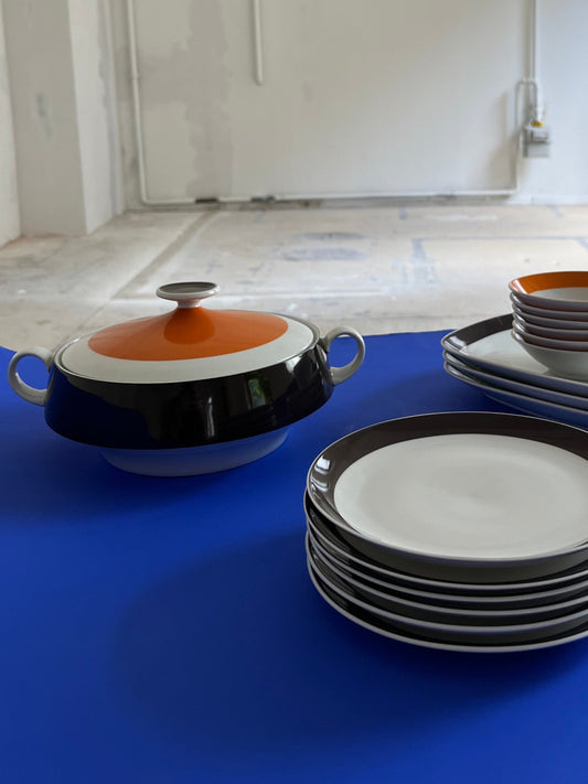 Porzellanservice orange braun von Eschenbach Bavaria