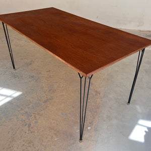 Esstisch Schreibtisch Teak mit original Hairpinlegs