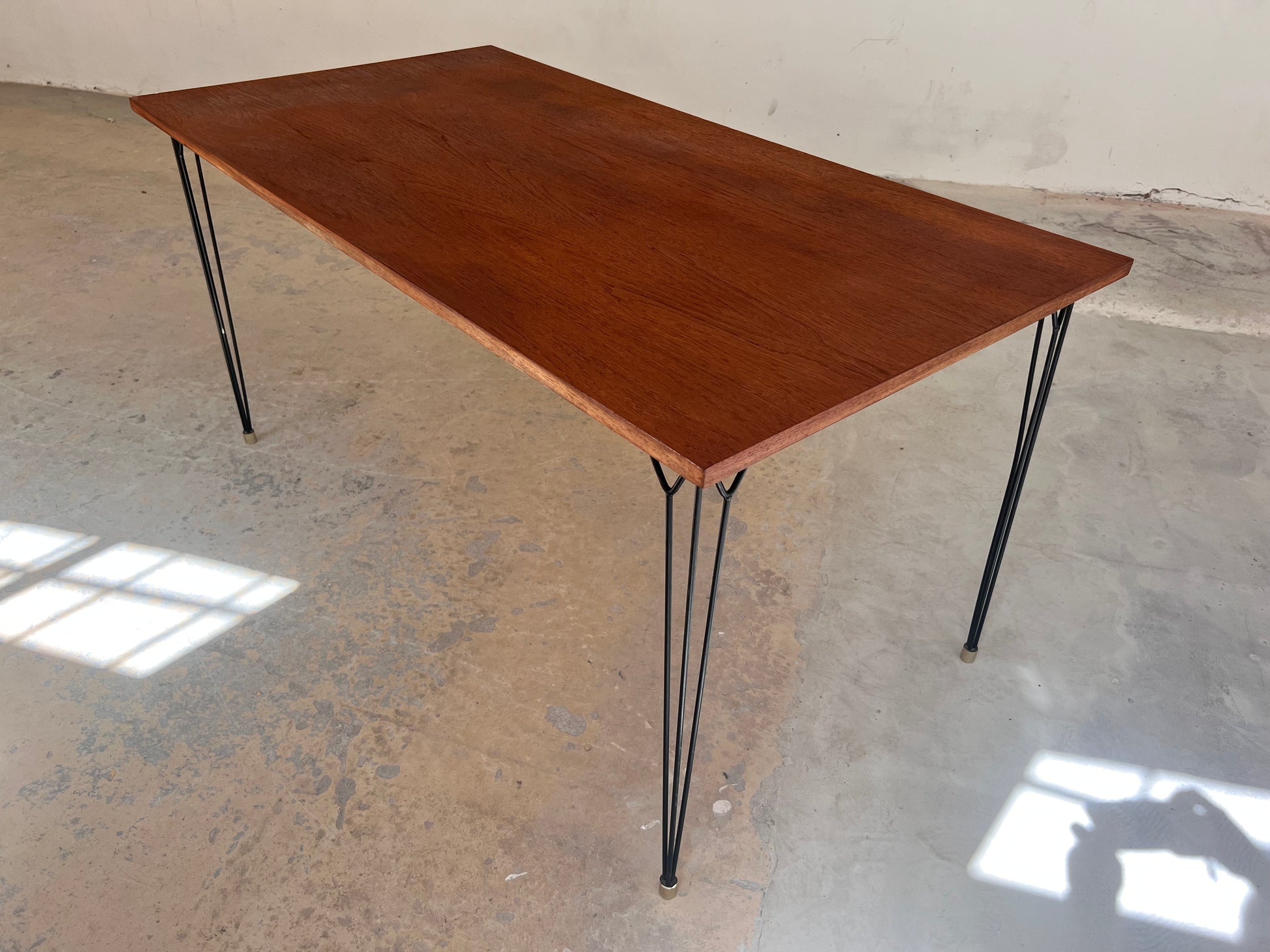Esstisch Schreibtisch Teak mit original Hairpinlegs