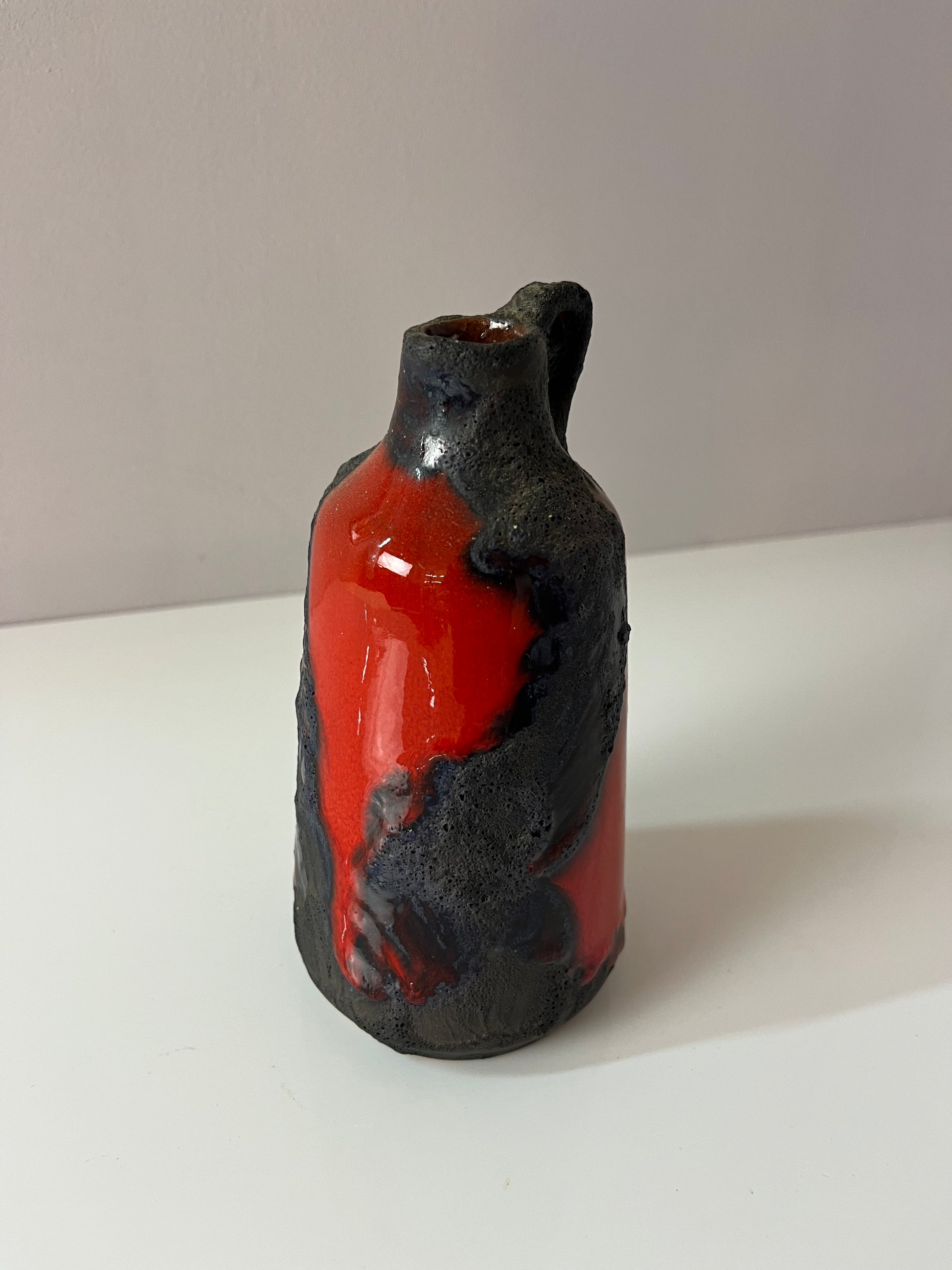 Vase Fat Lava rot dunkelbraun von Marei Keramik