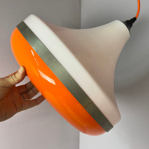 Hängelampe weiß orange Kunststoff aus Dänemark