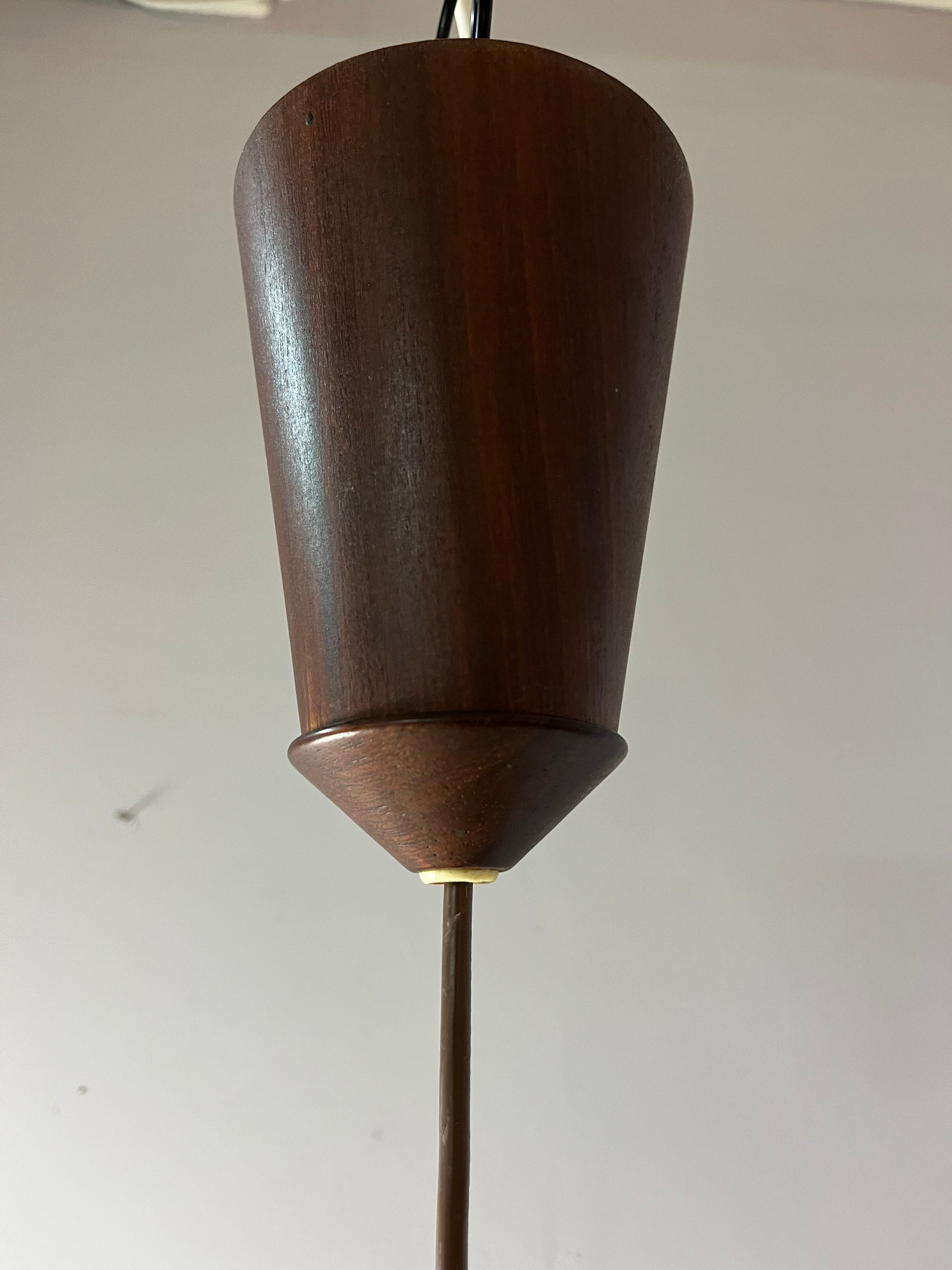 Hängelampe beige braun Teak von Temde