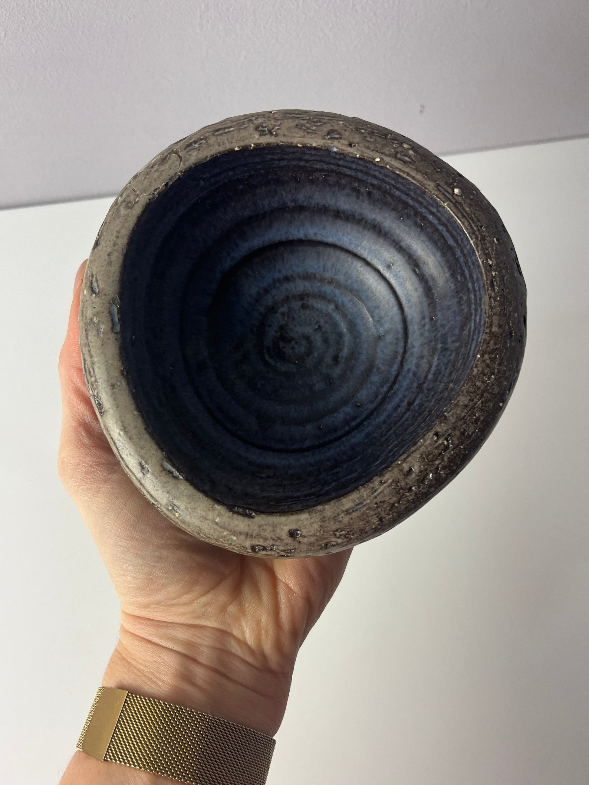 Schale blau grau Keramik aus Dänemark