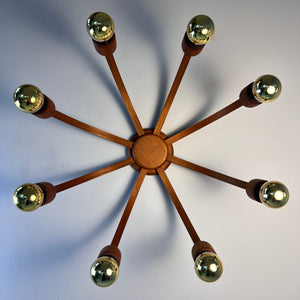 Achtarmige Wandlampe / Deckenlampe Teak von DOMUS