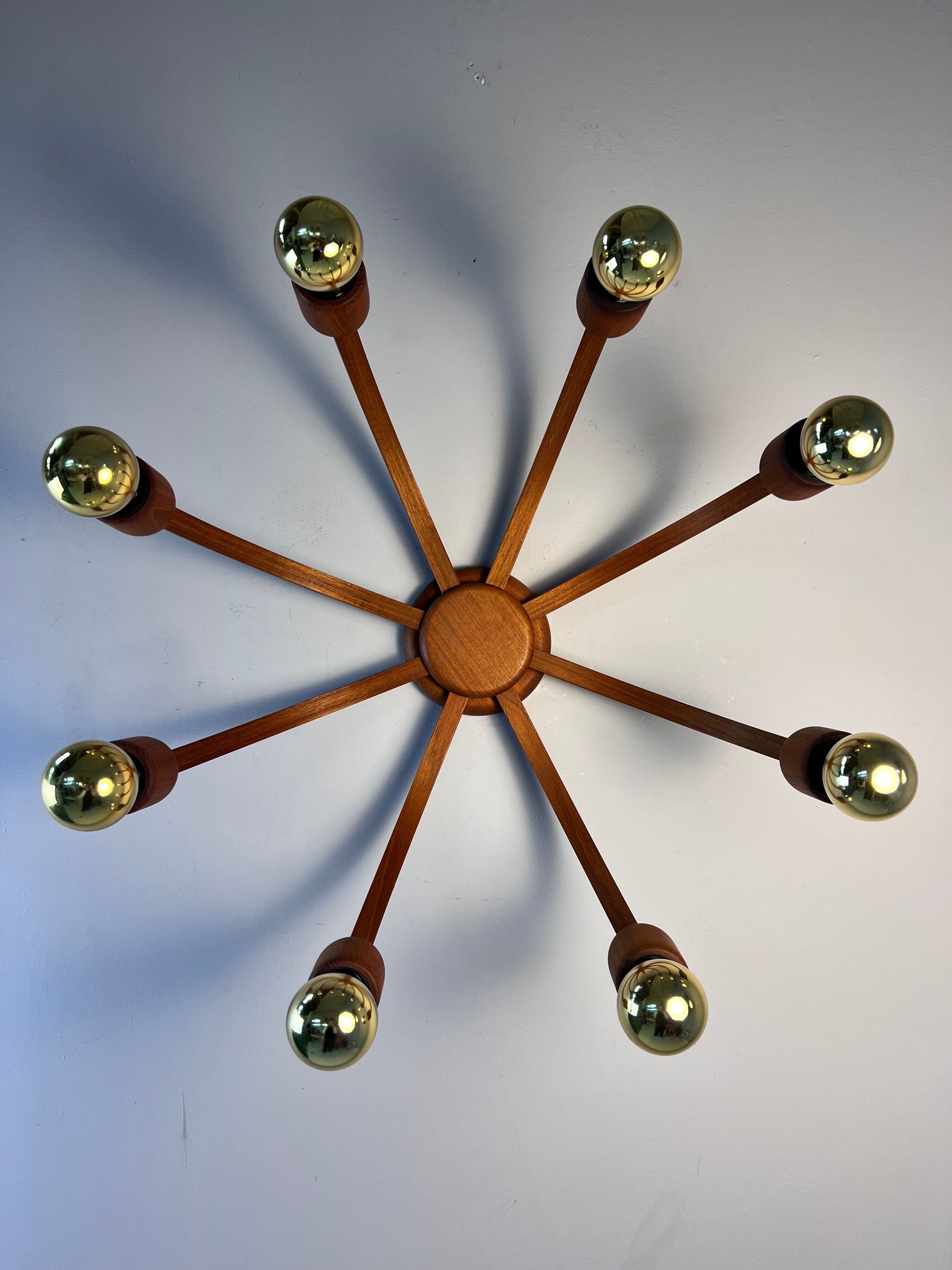 Achtarmige Wandlampe / Deckenlampe Teak von DOMUS