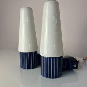 Set: 2x Wandlampe Modell 6020 blau von Sigvard Bernadotte für Ifö