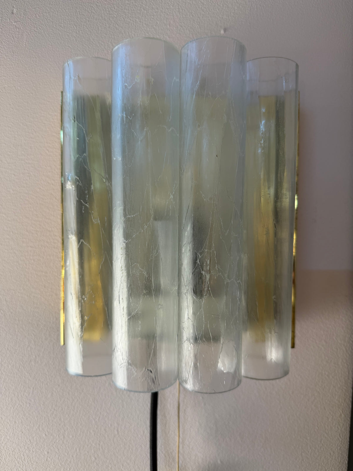 Wandlampe Eisglas Messing von Doria