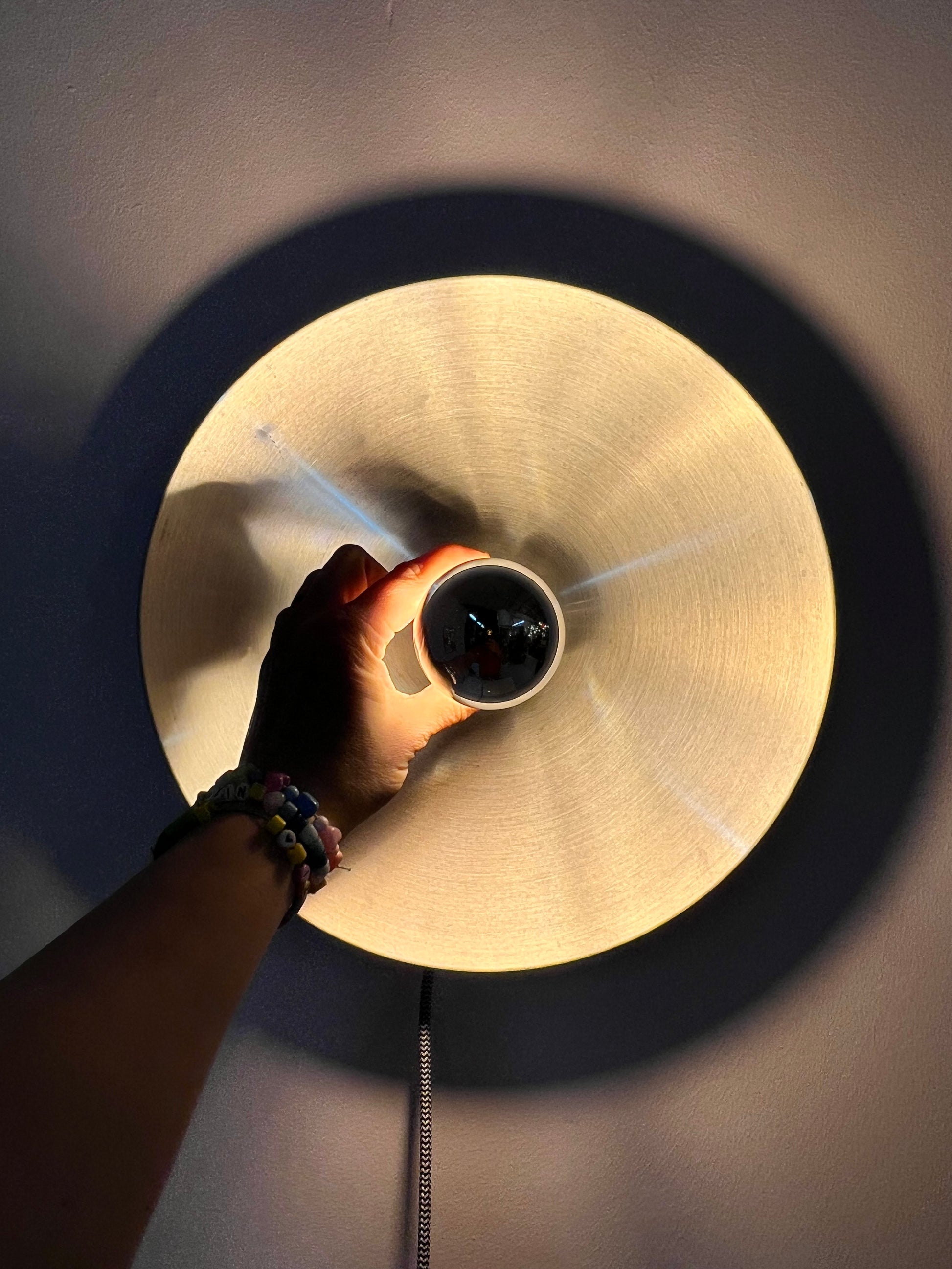 Wandlampe Diskus Aluminium gebürstet