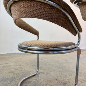 Freischwinger beige Chrom von Giotto Stoppino - mit kleinen Gebrauchsspuren