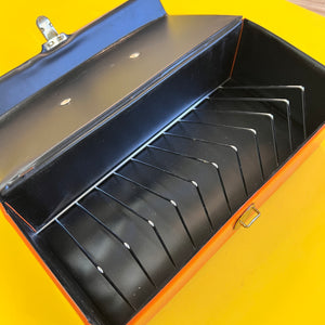 Kassettencase / Box rot schwarz 70er