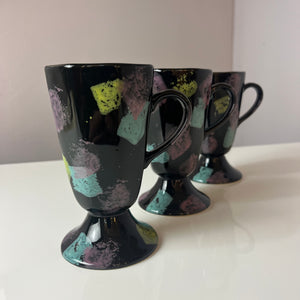 Set: 6x Tasse schwarz pastell