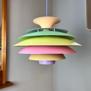 Lamellenlampe neu lackiert pastell aus Dänemark