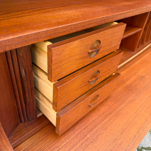 Bücherregal Teak mit Sekretär von Johannes Sorth für Nexø