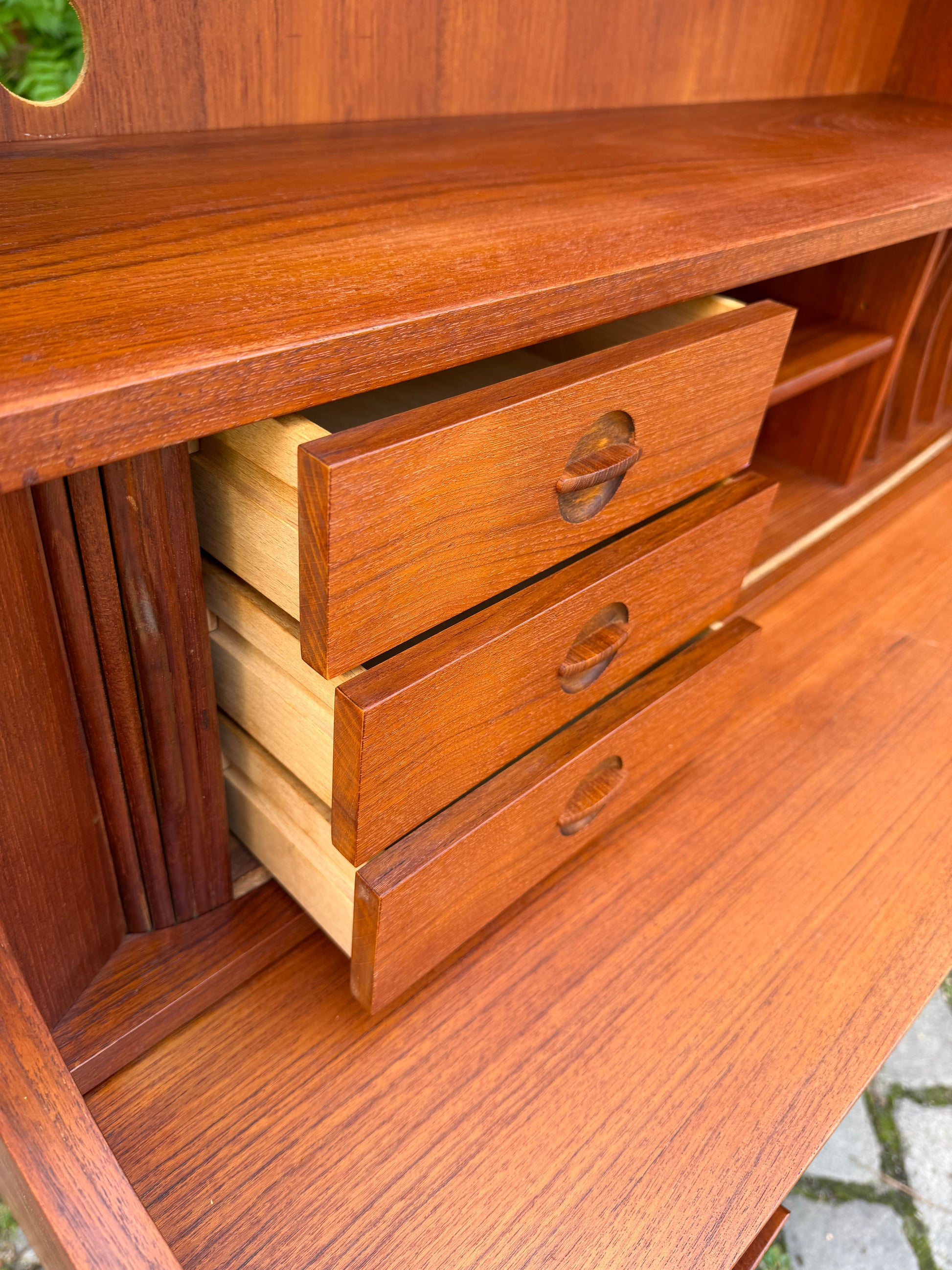 Bücherregal Teak mit Sekretär von Johannes Sorth für Nexø