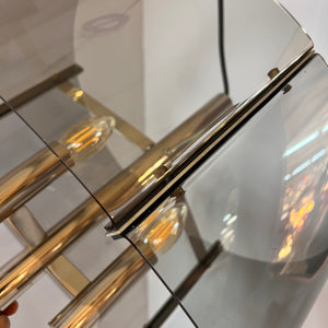 Hängelampe Chrom & Rauchacryl