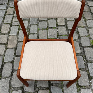 Set: 6x Polsterstuhl beige Teak Cord von Erik Buch