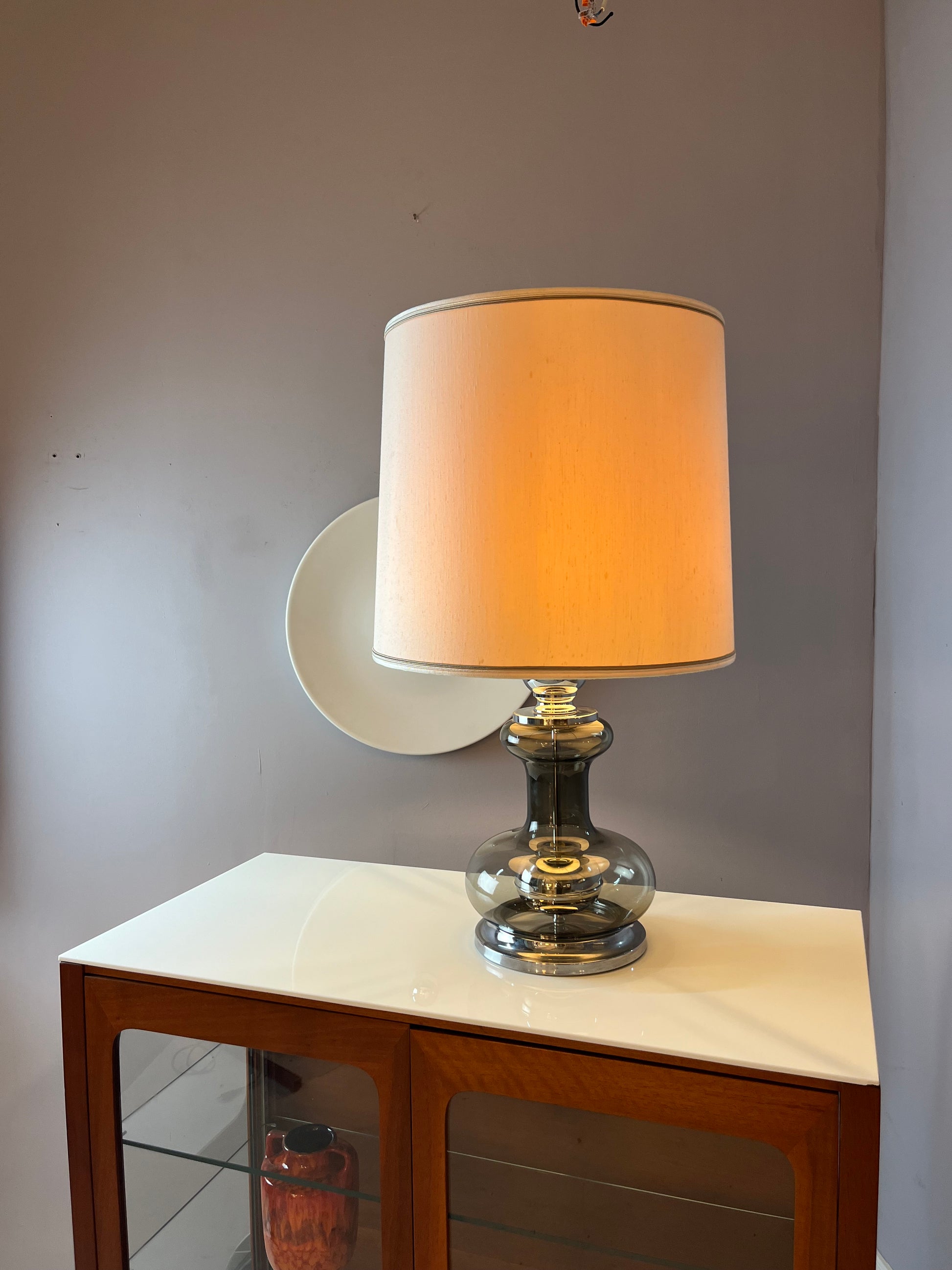 Tischlampe Rauchglas