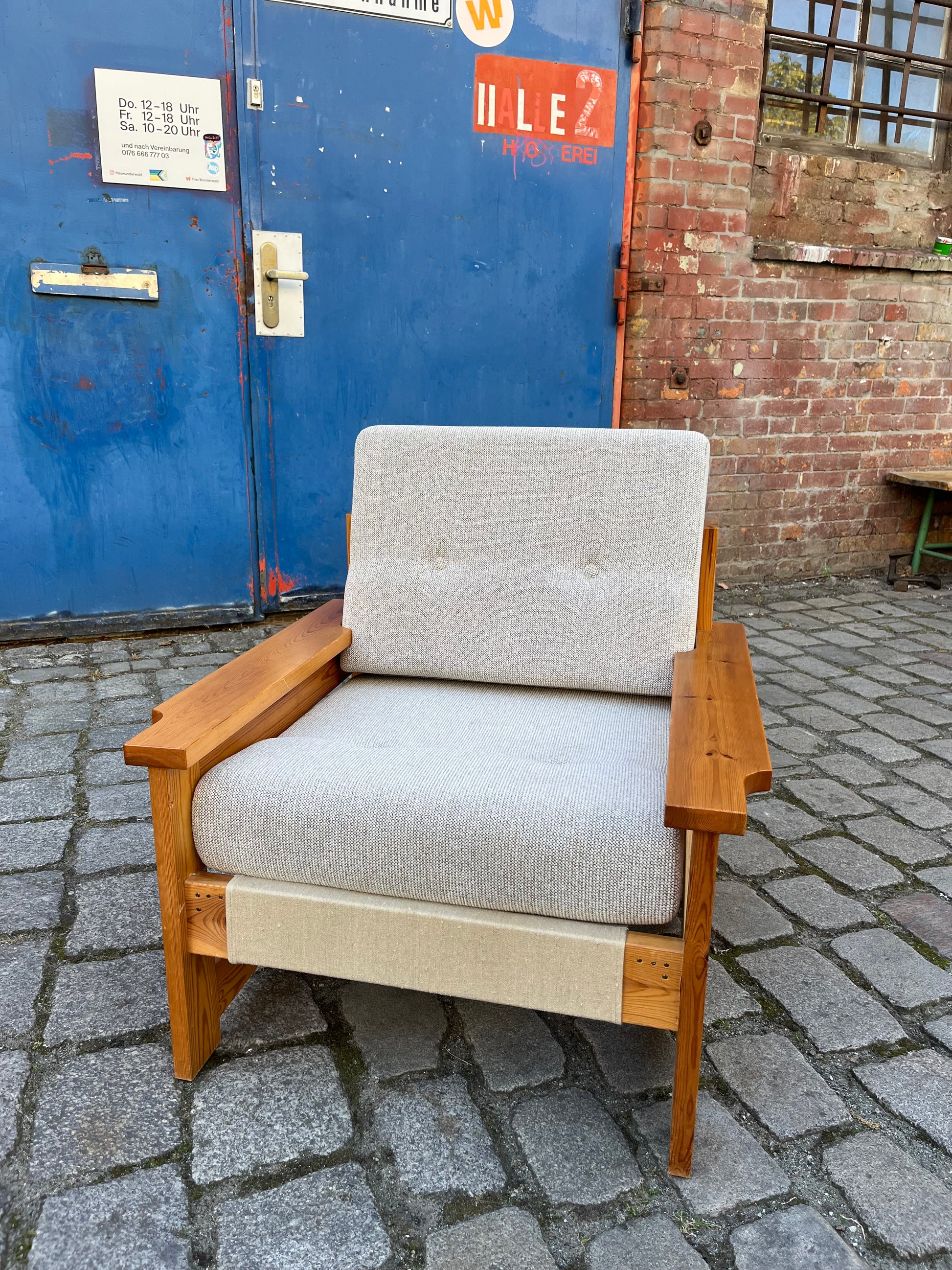 Sessel beige grau Safari Style