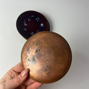 Set: 6x Schale weinrot Emaille