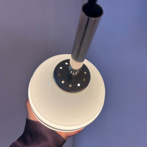 Kleine Kugellampe weiß silber Glas