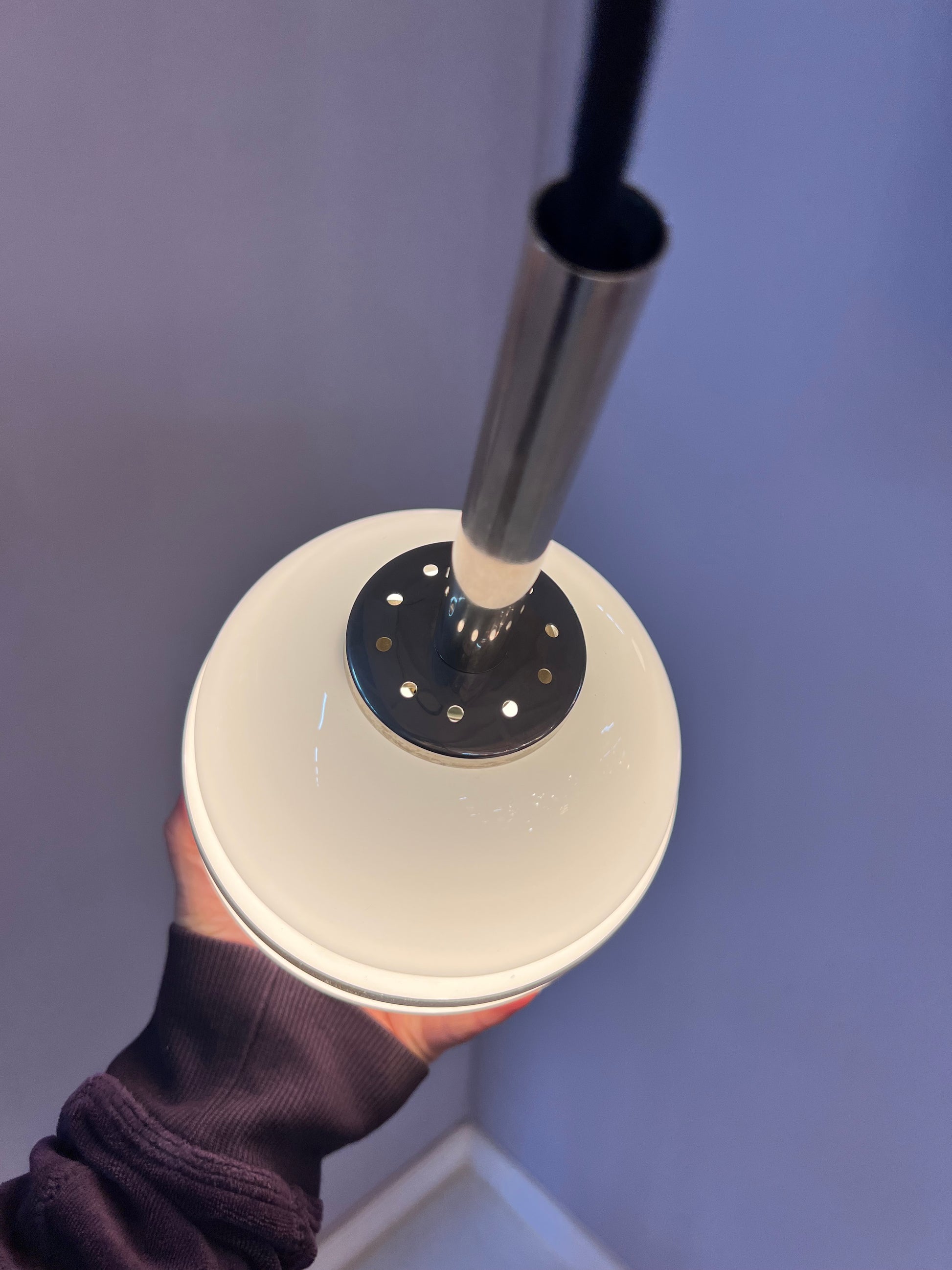 Kleine Kugellampe weiß silber Glas