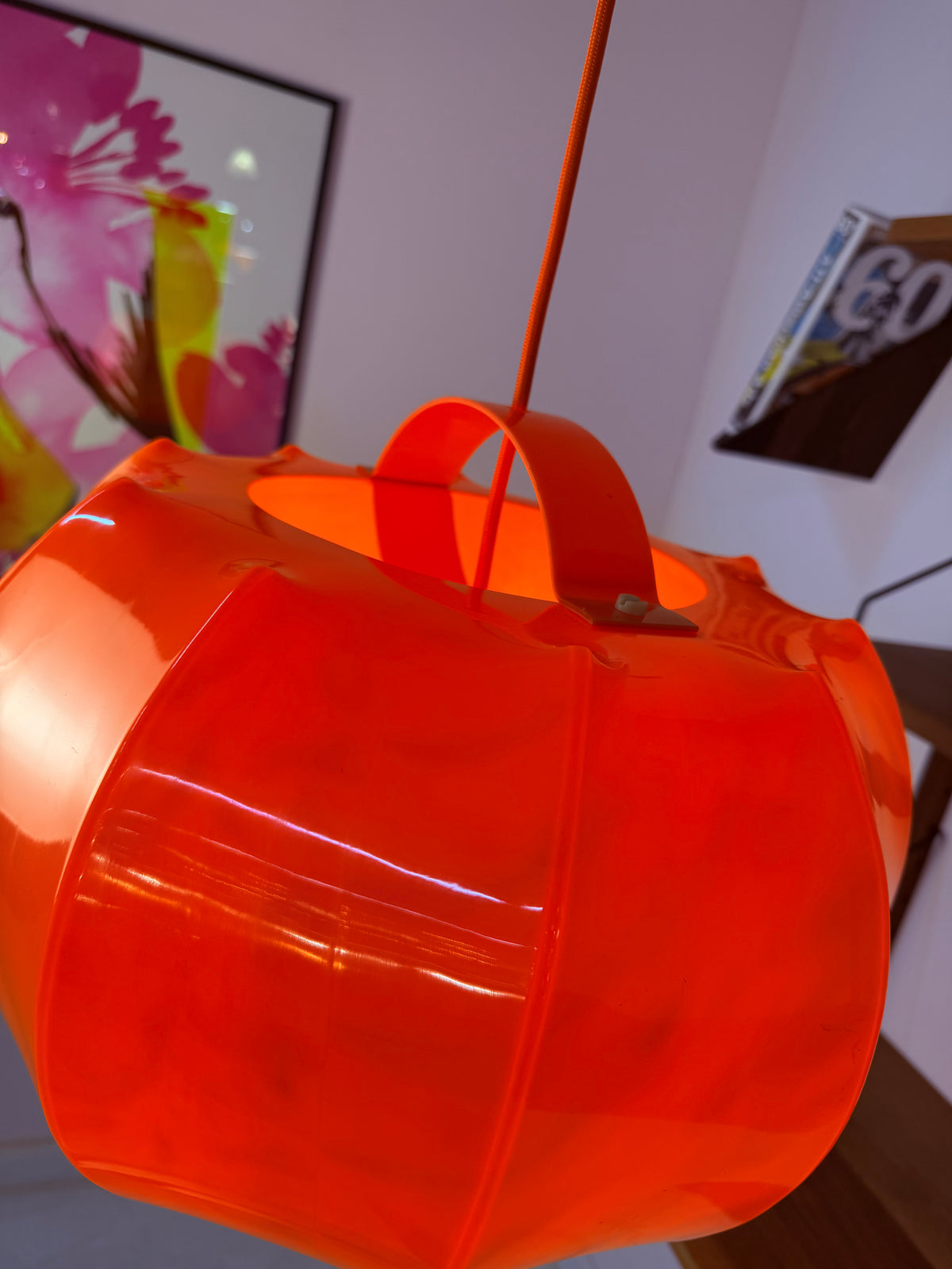 Hängelampe orange mit orangem Kabel von Ilka Plast