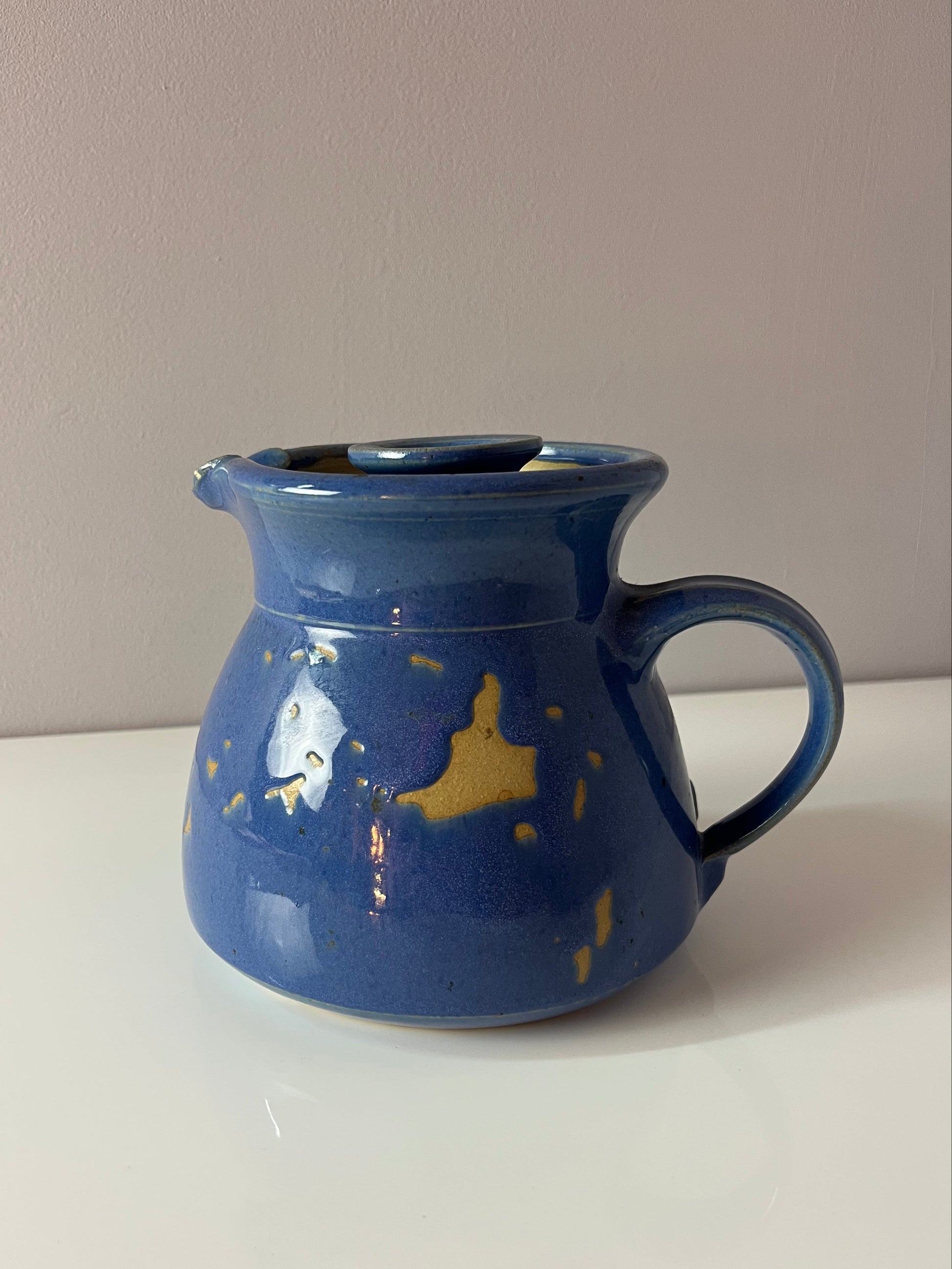 Teekanne blau Keramik