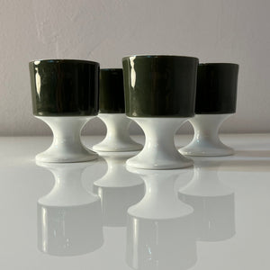 Set: 4x Eierbecher Modulation Secunda grün von Tapio Wirkkala für Rosenthal