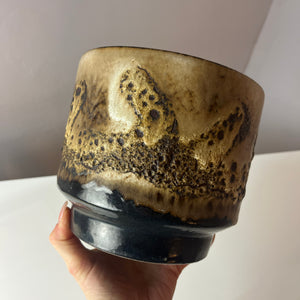 Blumentopf Fat Lava braun
