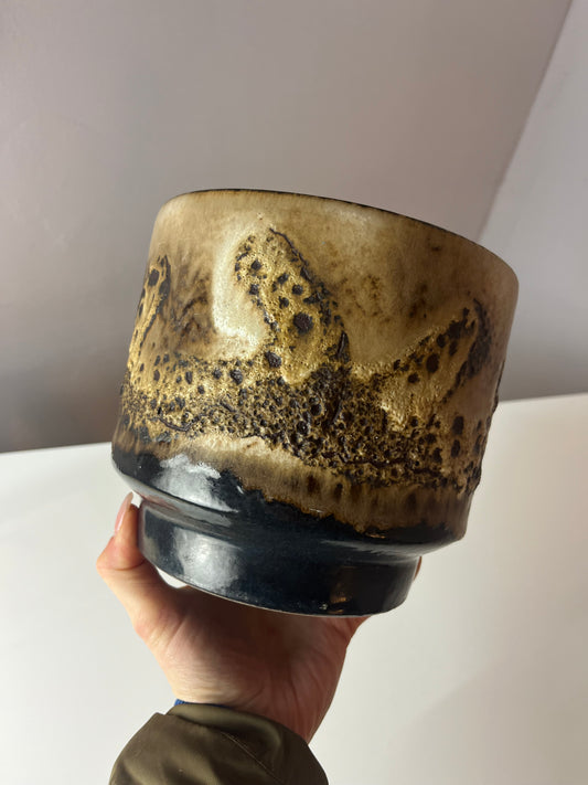 Blumentopf Fat Lava braun