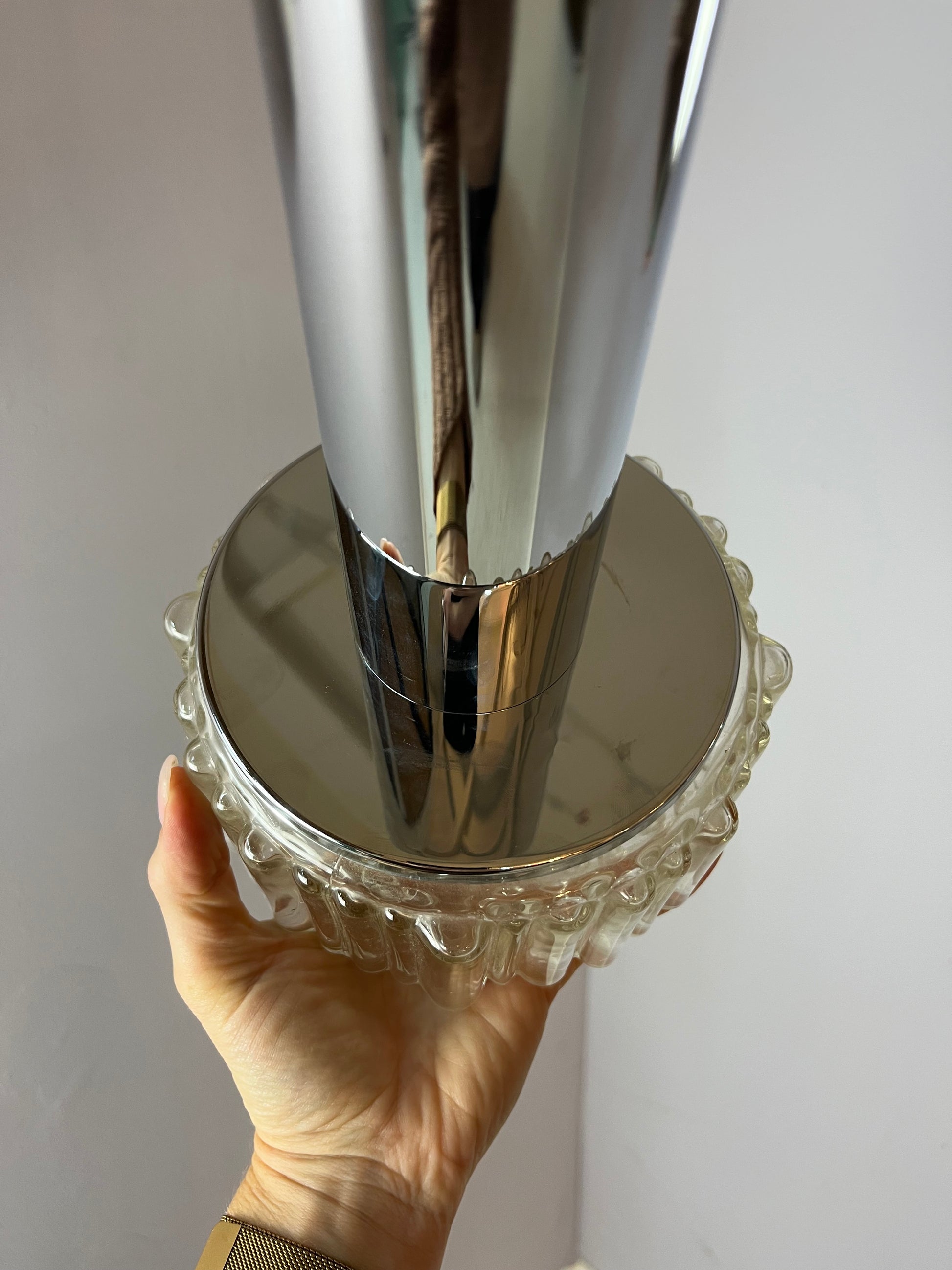 Pendelleuchte Modell P105 Klarglas Chrom von STAFF