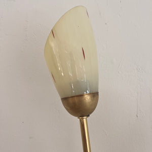 Stehlampe mit zwei Schwanenhalsarmen Messing
