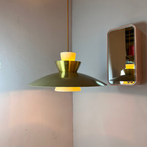 Lamellenlampe creme Messing