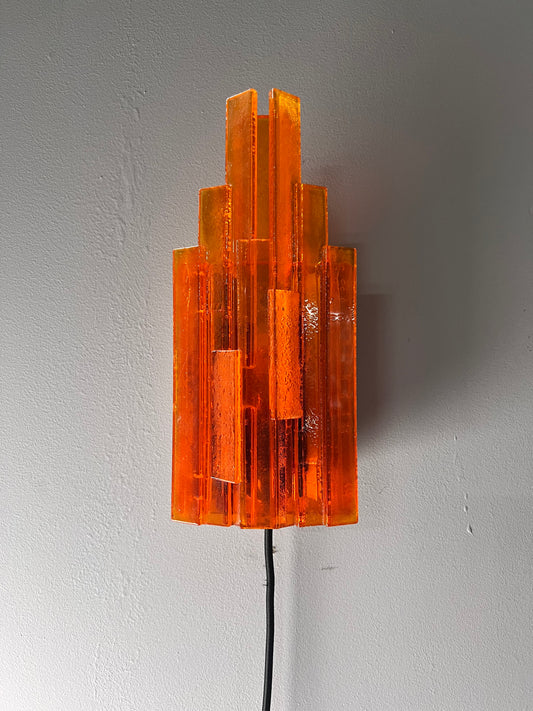 Wandlampe orange von Claus Bolby für Cebo
