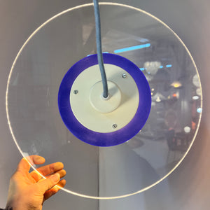 Lamellenlampe „Astra“ blau Plexiglas aus Dänemark