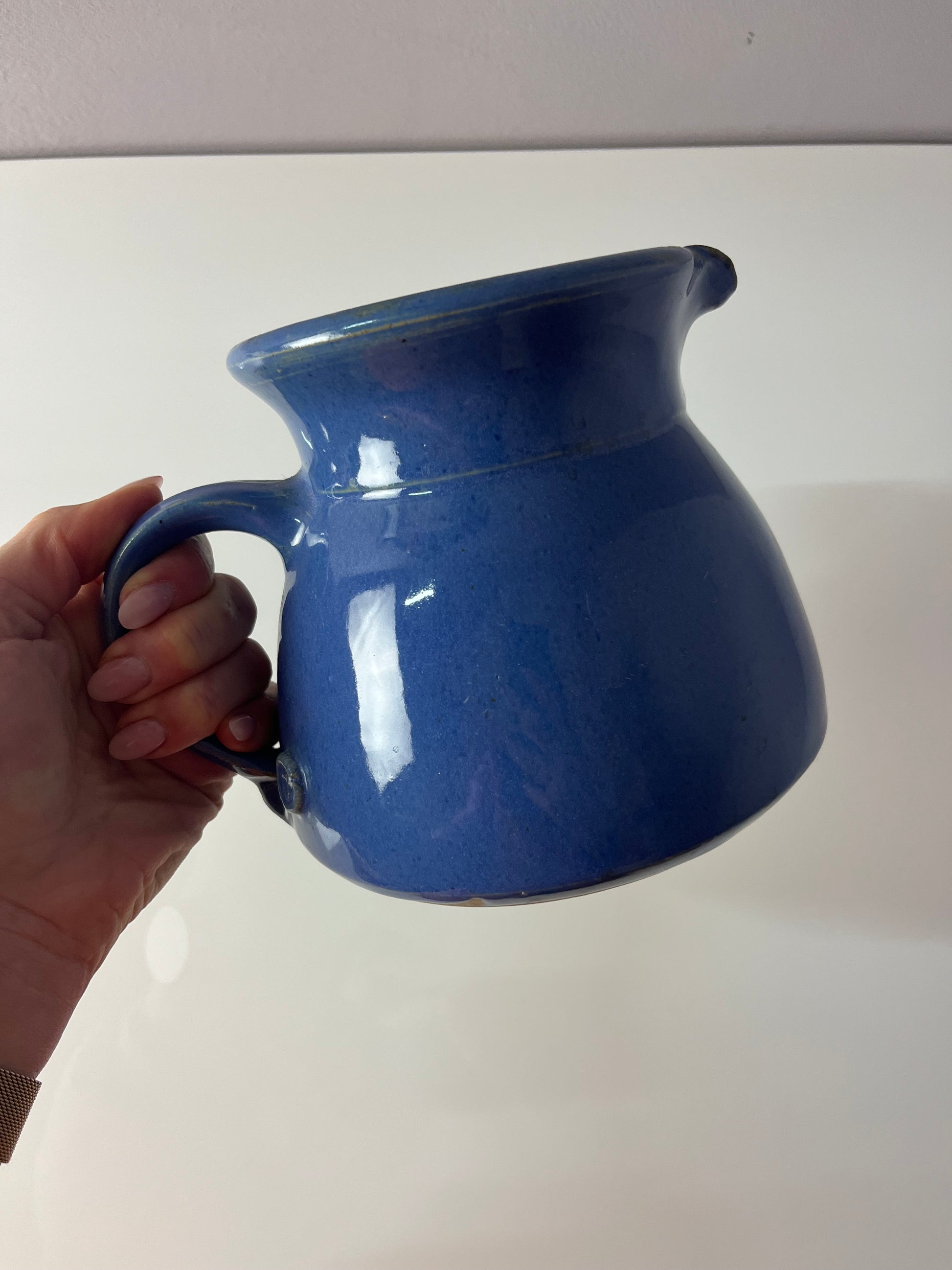 Teekanne blau Keramik