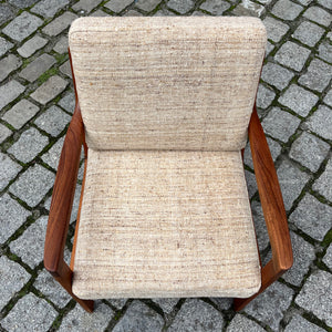 Sessel Senator beige Wolle Teak von Ole Wanscher für Cado