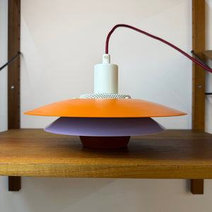 Lamellenlampe neu lackiert orange lila aus Dänemark