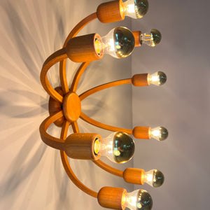Achtarmige Wandlampe / Deckenlampe Teak von DOMUS