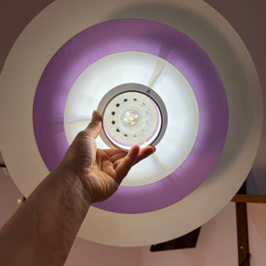 Lamellenlampe weiß lila von Formlight