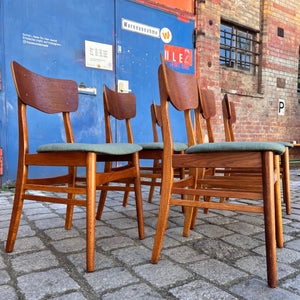 Set: 6x Esszimmerstuhl grau Teak neu gepolstert