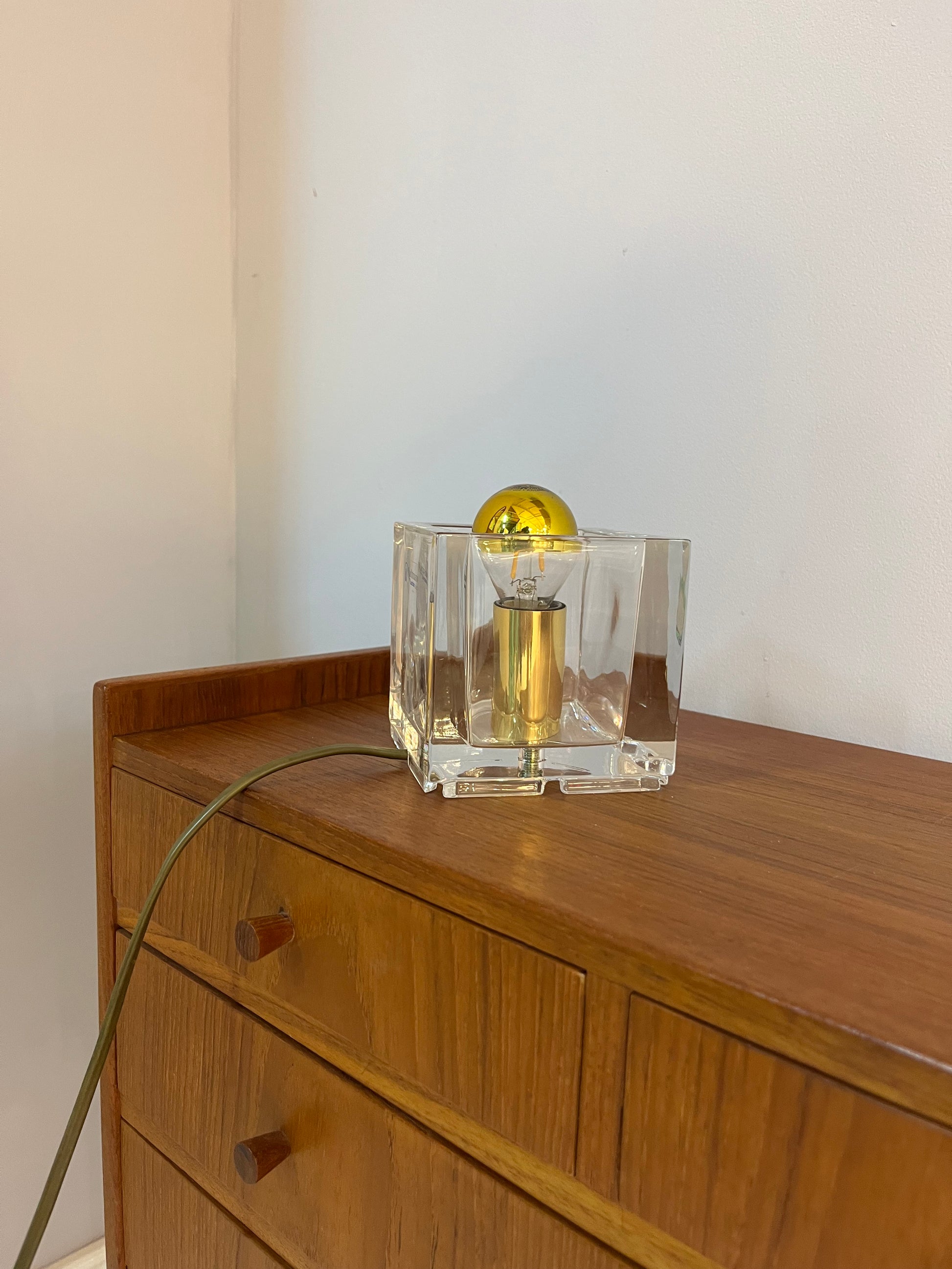 Tischlampe Ice Cube Glas von Nachtmann