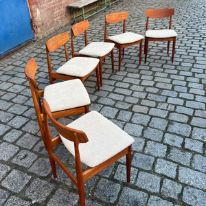 Set: 6x Polsterstuhl beige Teak von Casala