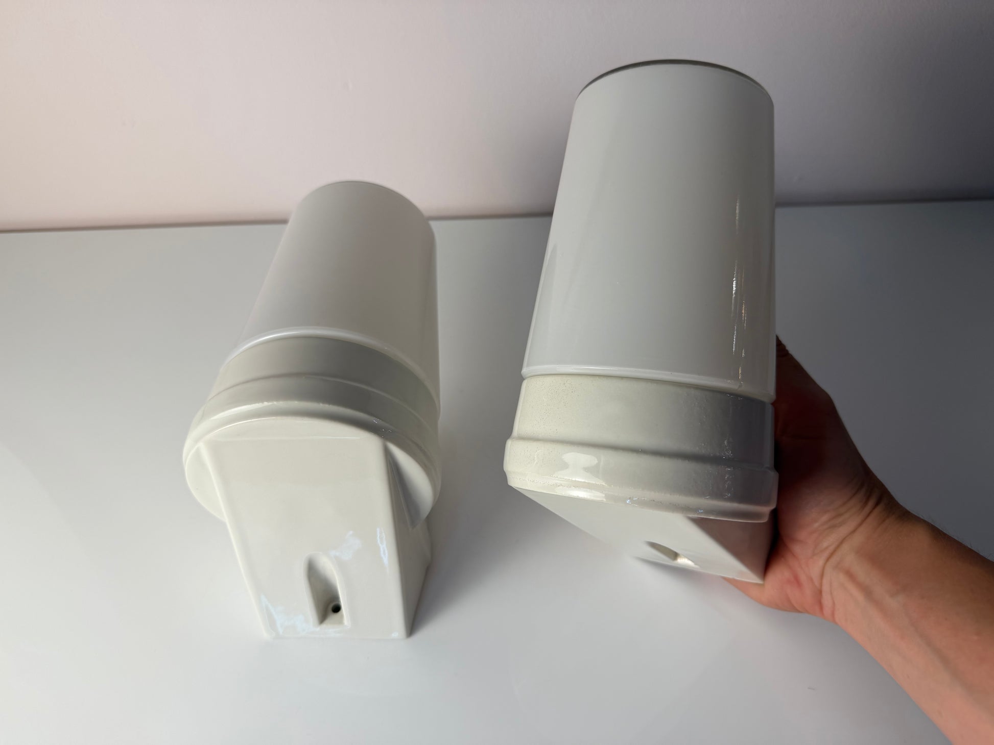 Set: 2x Wandlampe Modell 6070 weiß Sigvard Bernadotte für Ifö