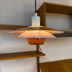 Lamellenlampe neu lackiert orange lila aus Dänemark