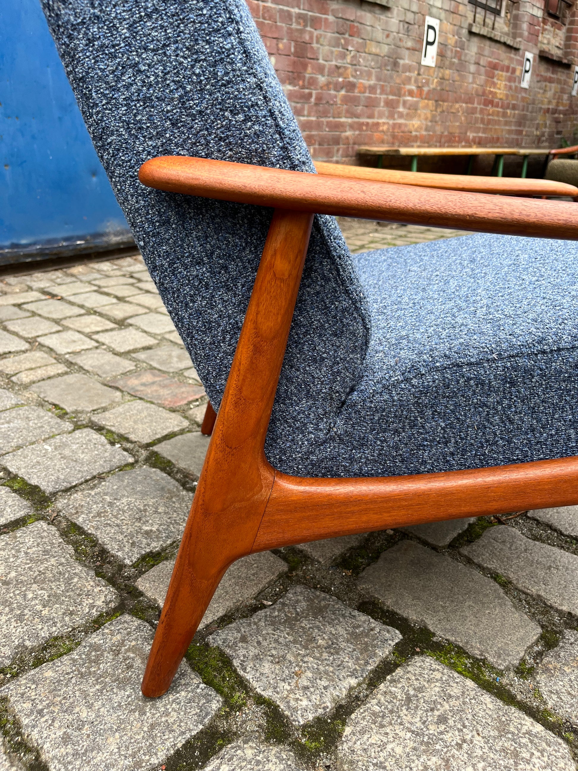 Sessel blau Teak aus Dänemark