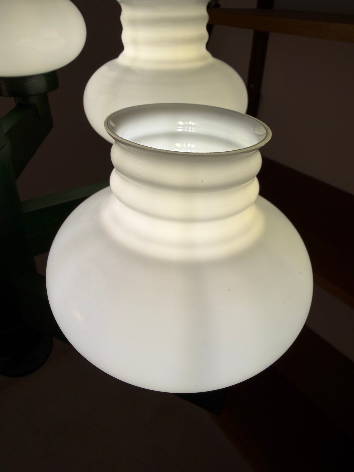 Kronleuchter grün Opalglas