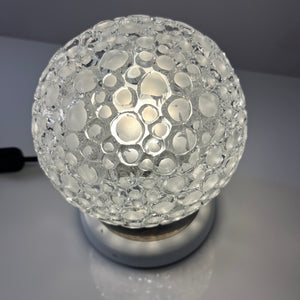 Kugel-Tischlampe weiß Strukturglas